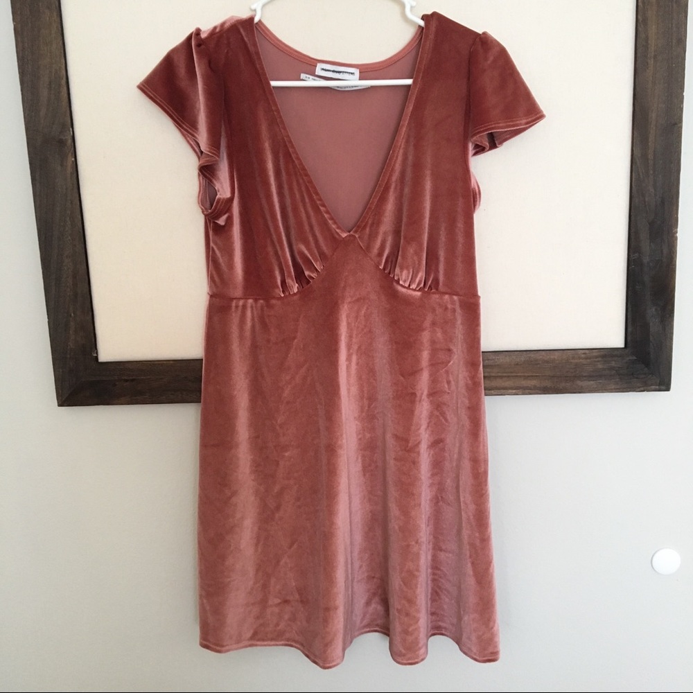 Urban outfitters pink velvet dress Millie empire